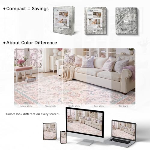 DCX 9x12 Pink Vintage Floral Rug