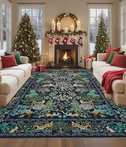 GarveeHome Forest Rugs 5x7 Area Rugs for Living Room Washable 5x7 Rugs