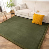 MAXYOYO Play Mat, 1.2" Thick Memory Foam Soft Padded Carpet with Non-Slip Backing, 3x5 ft Japanese Tatami Rug Living Room for Kids, Toddler, Children, Nusery(Olive Green)