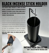 Incense Holder for Sticks,Incense Burner Holder,Modern Incense Holder for Stick with Glass Ash Catcher,Insence-Stick Holder [Anti-Ash Flying] for Yoga Spa (Upside Down Full Black)