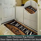 Pauwer Laundry Room Rug Runner 20"x60" Waterproof Rubber Laundry Mat Non Slip Kitchen Mats for Floor Washable Floor Mat Runner Rug for Farmhouse Mudroom Washroom Bathroom Decor
