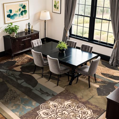 8x10 Washable Area Rugs for Living Room and Bedroom(8x10,Leaf)