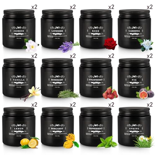 Scented Candle Set 24 Pack,Black, Candle for Home Scented, Odor Eliminating, Stress Relief, Long Lasting Soy Wax Gift Set