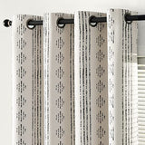 jinchan 95% Blackout Boho Curtains 84 Inches Long for Bedroom Living Room Black on Beige Geometric Printed Grommet Top Room Darkening Thermal Insulated Window Drapes 2 Panels