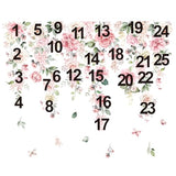 wondever Large Pink Flowers Wall Stickers Hanging Vine Floral Leaves Peel and Stick Wall Art Decals for Baby Nursery Girls Bedroom Living Room