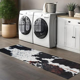 MUGINYU Western Cowhide Runner Rug 2x6 for Bathroom Home Decor,Brown Cow Print Rug,Farmhouse Cowboy Animal Fur Area Rug Non Slip Washable (Brown Cow)