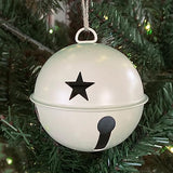 Haute Decor Jingle Bell Ornaments, Large Size 3.35-inch Diameter, 6-Pack (Ivory)