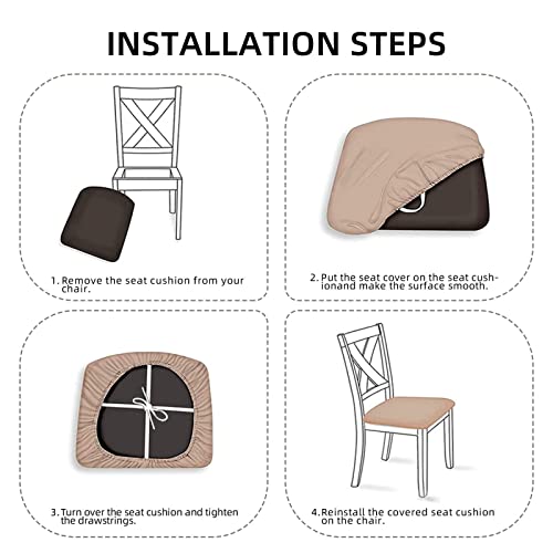 (Autism Awareness Puzzle Pieces Heart) Stretch Seat Covers Set of 4 for Dining Room Chairs Elastic Chair Cushion Slipcovers for Kitchen Office