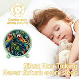 Small Analog Alarm Clock, 4.3 inch Silent Desk Clock with Night Light, Battery Operated, for Kids Bedroom Living Room Bedside, Tropical Birds Parrots Exotic Jungle Plants
