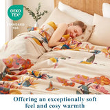 Boho Throw Blanket - 100% Cotton Soft Summer Throw Blanket for Bed, 50"x60" Reversible Breathable Lightweight Blankets, All Seasons Farmhouse Decor Floral Plant Butterfly Throw Quilt