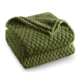 Exclusivo Mezcla Fleece Throw Blanket for Couch and Bed,Extra Soft Warm Decorative Fuzzy Throws for Women,Lightweight Cozy Blankets Size 50x60 Inches, Olive Green