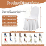Yahpetes Chair Covers 1 Pcs Pleated Skirt Spandex Chair Cover Stretch Slipcover White Washable Fitted Chair Protector Cover for Dorm, Dining Room, Hotel, Ceremony (White, 1 Pcs)