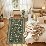 Dark Green Hallway Runner Rug 2x4 for Bedroom Kitchen