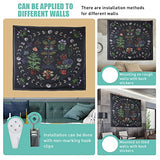 LINICE Nature Moon Phase Wall Hanging, Bohemian Mandala Tapestry Aesthetic Bedroom Decor, Botanical Tapestry Suitable For Bedroom Home Dorm
