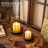 Romadedi Lantern Rustic Farmhouse Decor, Set of 2