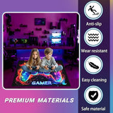 Gaming Rug for Boys Room - Purple Gamer Area Rug for Boys Bedroom Games Themed Kids Room Decor Gaming Carpet Rugs, 59 x 39 Inches