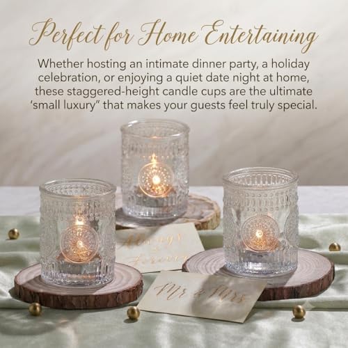 30 Pcs Clear Votive Candle Holders for Wedding, Glass Tea Lights Holder,