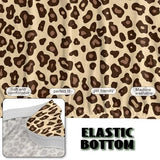 Futon Cover with Elastic Bottom Armless Sofa Covers Non Slip Washable Couch Slipcover Scratch-Resistant Futon Sofa Slipcover for Dogs Cats, Leopard Print Beige