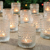 24 Pack Votive Candle Holders, Clear Glass Tealight Candle Holders DIY Wax Filling for Wedding, Tea Light Candles Holder for Home Table Decoration
