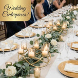 Centerpieces for Table Decor, Tealight Candle Holder, Gold/Clear
