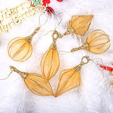 Christmas Ball Ornaments, 6pc Set Gold Rugby,Round Ball, Diamond Pendant Christmas Decorations Hanging,Suitable for Gifting Xmas Tree Decorations Wedding Party Holiday