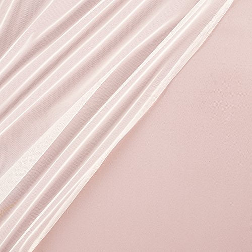 TOWN & COUNTRY LUXE Talia Double Layer Indoor Curtains, Sheer and Room Darkening Blackout, Grommet Top, Energy Efficient, 2-Pack Set, 52"x84", Rose Blush