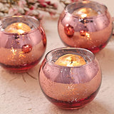 24PCS Rose Gold Votive Candle Holders for Table Centerpieces