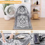 HEBE Boho Kitchen Rugs Set of 3, Non Slip Washable Kitchen Mats for Floor