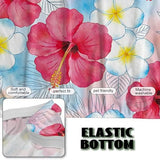 Armless Futon Cushion Covers Coastal Floral Rectangular Sofa Slipcovers Hibiscus Flower Futon Couch Cover with Elastic Bottom for Living Room Bedroom Hotel Furniture Protector