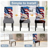 Independence Day Eagle Flag Chair Covers Set of 6,Stretchable Kitchen Dining Room Chair Covers Decorations Removable Washable Dining Chair Slipcovers Chair Protectors for Dining Room & Kitchen