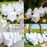 40PCS Stretch Spandex Folding Waterproof Chair Covers,Universal Fitted Chair Cover Protector for Wedding Party Banquet Holidays Celebration Decoration(40, White New)