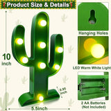 Extra Large - 2 Pack LED Cactus Light Cinco de Mayo Decorations 10 x 5.5 Inch Cactus Decor Mexican Fiesta Party Decorations Cute Night Lamp for Table Kids' Room Bedroom Living Room Gift Party Home