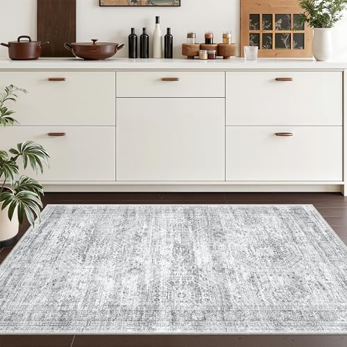 3x4 Rugs for Entryway,Washable Area Rug,Grey