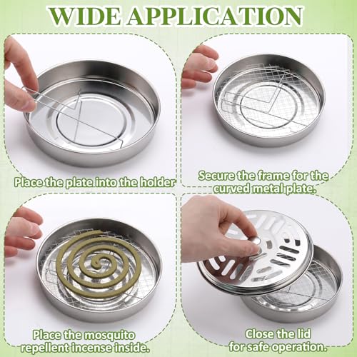 MorningRo 18 Pack Portable Mosquito Incense Coil Holders Mosquito Incense Box Sandalwood Holder with Handle for Home Outdoor Office Camping