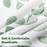 MYSKY HOME Green Botanical Leaf Curtains 84 inch Long 2 Panels Set Spring Curtains Patio Eucalyptus Leaf Pattern Grommet Thermal Insulated Drapes for Living Room Bedroom Farmhouse Country
