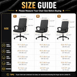 Water Resistant Stretch Computer Office Chair Cover with Durable Zipper Universal Washable Removable Spandex Rotating Boss Chair Slipcovers Anti-dust Soft Desk Chair Seat Protector for Dogs Cats Pets