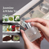 3 Pack Fragrance Diffuser, 50ML Lavender Geranium Jasmine White Tea Lemongrass Ginger Aromatherapy Diffuser Set with 12 Black Fiber Sticks,Air Freshener for Bedroom Bathroom Office