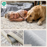 2x6 Hallway Runner Rug: Washable Non-Slip Boho Kitchen Floor Mat