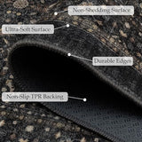 Ruaruarug Washable Area Rug 8x10 for Living Room, Bedroom, Ultra Soft Non Slip Stain & Fade Resistant, Pet & Kids Friendly, Suitable for High Traffic Areas Easy to Clean for Office Kitchen, Black Grey