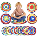 Carpet Circles Kids Rug 16Inch Rainbow Crazy Carpet Circle Seats Preschool Classroom Accessories 12pcs Round Flexible Seats Group Activity Spots Marker for Classroom Kindergarden Playroom
