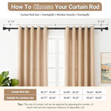 Curtain Rods for Windows 20.77 to 92.85 Inches, 1" Diameter Adjustable Black Curtain Rod, Window Treatment Rods with Round Finials, Easy Mount Hardware Included (46.77-96.85 Inches)