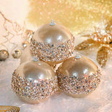 4pc Champagne Gold Christmas Ball Ornaments, 4pc Set Red Shatterproof Christmas Decorations Tree Balls for Xmas Trees Wedding Party Holiday Decorations