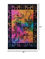 ICC Lizard Iguana Reptile Poster Hippie Decor Tapestry Wall Hanging Trippy Tie Dye Tapestries Bohemian Art psychedelic Small Hippie Rasta Living Room Hippy Tablecloth Tapestry 30x40 inches