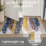 4x6 Area Rugs for Living Room, Modern Abstract Washable Rug Yellow