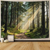 Lunerfex Sunbeam Forest Path Tapestry - Nature Landscape Wall Hanging for Bedroom and Living Room - Serene Decor Tapestries 60"x44"