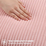 Mecatny Corduroy Decorative Throw Pillow Covers 16x16 Set of 2 Pink