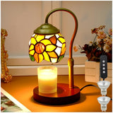 Candle Warmer Lamp - Electric Candle Lamps Timer Dimmer, Sunflower Tiffany Style Stained Glass Candle Warming Lamp Compatible with Jar Candles Valentine Birthday Gifts for Mom Friend Wax Melt Warmer