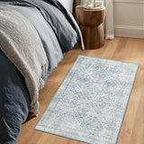 MIULEE 2x3 Washable Entry Rug Door Mat Indoor Entrance, Small Rug for Kitchen Bathroom Bedroom, Non-Slip Stain Resistant Throw Carpet Boho Entryway Decor, Blue
