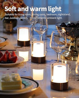 LED 4" Mini Cordless Table Lamp 2 Pack, Outdoor Waterproof Lamp, Rechargeable Battery Operated Lamp, Portable Touch Night Light for Dining Room, Camping, Nursery, Baby, Bar, Party (Black)