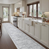 2'6 x 16' Runner Rug Non Slip,Washable Kitchen Rugs,Grey